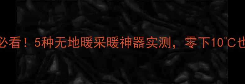 南方家庭必看5种无地暖采暖神器实测零下10也能暖如春