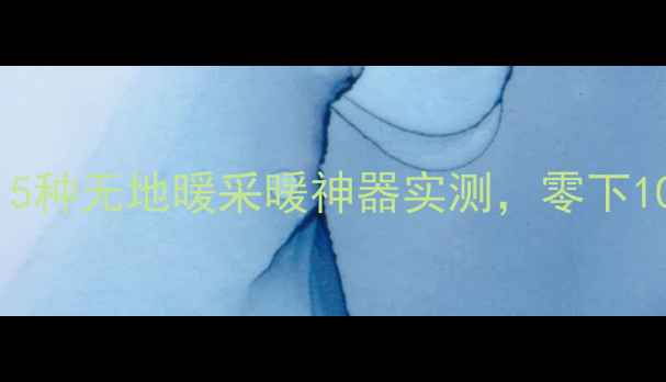 图片 南方家庭必看！5种无地暖采暖神器实测，零下10℃也能暖如春2