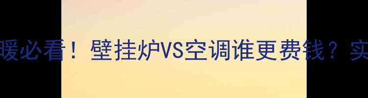 南方家庭采暖必看壁挂炉VS空调谁更费钱实测数据对比