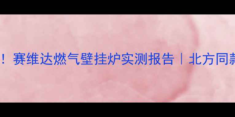 图片 南方自采暖必看！赛维达燃气壁挂炉实测报告｜北方同款供暖体验指南2