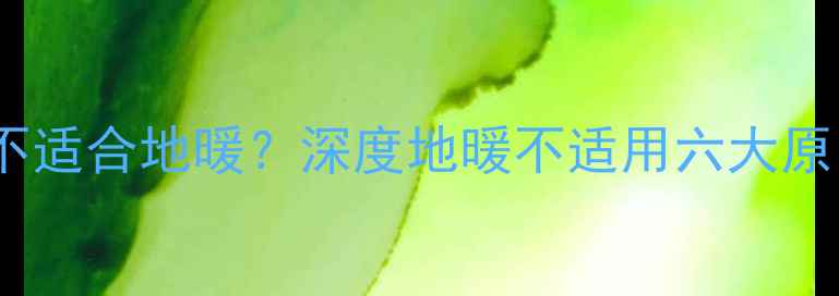 南方采暖为何不适合地暖深度地暖不适用六大原因及替代方案