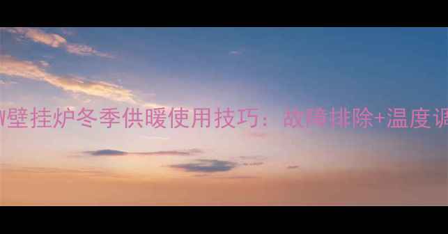 图片 博世6000W壁挂炉冬季供暖使用技巧：故障排除+温度调节全攻略