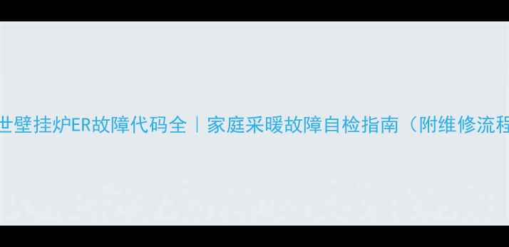 图片 博世壁挂炉ER故障代码全｜家庭采暖故障自检指南（附维修流程）