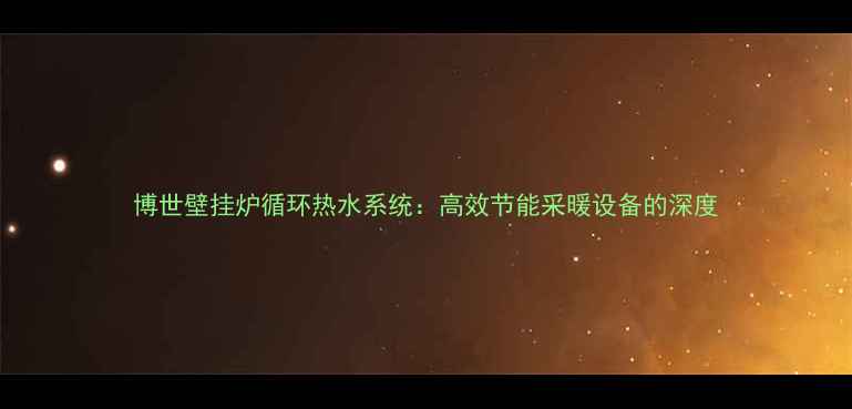 图片 博世壁挂炉循环热水系统：高效节能采暖设备的深度