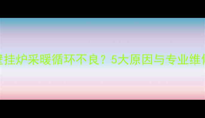 图片 博世壁挂炉采暖循环不良？5大原因与专业维修指南