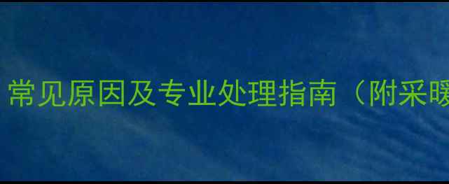 博世暖气炉ER错误代码常见原因及专业处理指南附采暖设备故障排查全攻略