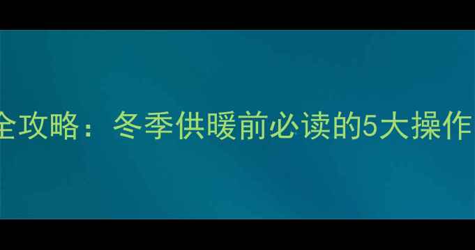 图片 博世燃气壁挂炉补水全攻略：冬季供暖前必读的5大操作步骤与常见问题解答1