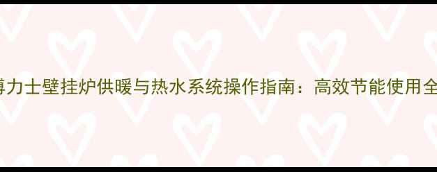 博力士壁挂炉供暖与热水系统操作指南高效节能使用全