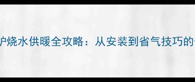 图片 博力士壁挂炉烧水供暖全攻略：从安装到省气技巧的保姆级指南1