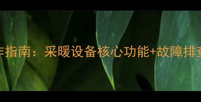 博士壁挂炉操作指南采暖设备核心功能故障排查节能技巧全