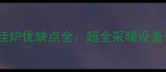 图片 博诺安壁挂炉优缺点全：超全采暖设备选购指南1