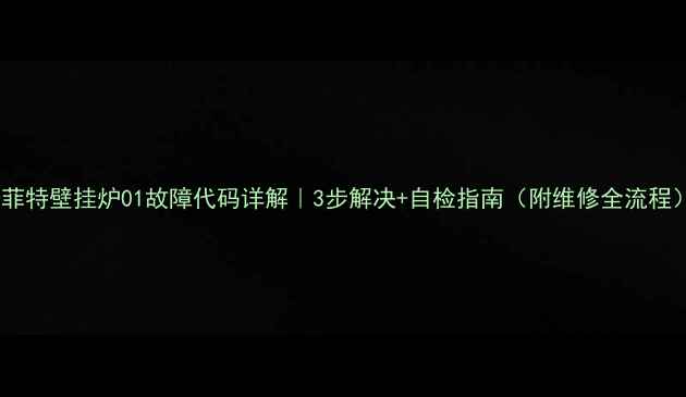 图片 卡菲特壁挂炉01故障代码详解｜3步解决+自检指南（附维修全流程）1