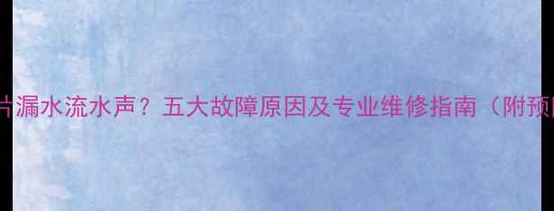 卧室暖气片漏水流水声五大故障原因及专业维修指南附预防措施