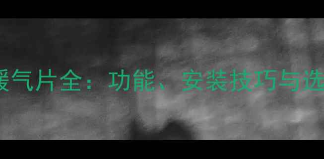 图片 卫生间暖气片全：功能、安装技巧与选购指南2