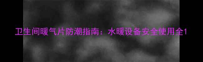 图片 卫生间暖气片防潮指南：水暖设备安全使用全1