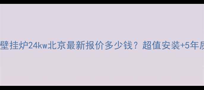图片 史密斯壁挂炉24kw北京最新报价多少钱？超值安装+5年质保全1