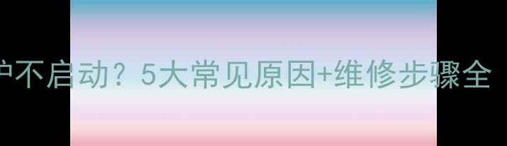图片 史密斯壁挂炉不启动？5大常见原因+维修步骤全（北京地区）
