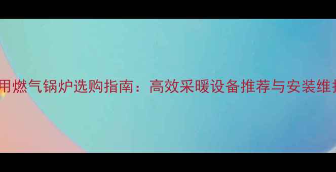 图片 史密斯家用燃气锅炉选购指南：高效采暖设备推荐与安装维护全攻略2