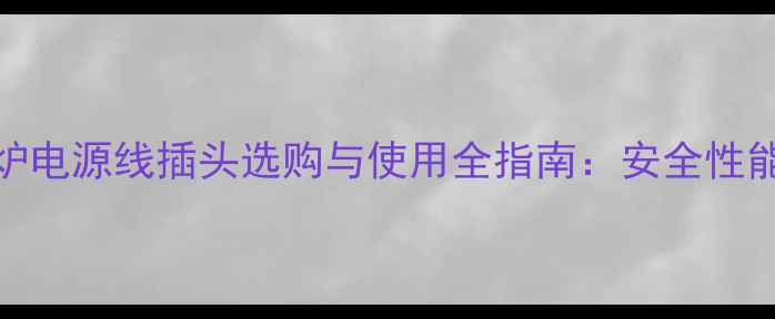 图片 史麦斯壁挂炉电源线插头选购与使用全指南：安全性能与安装要点