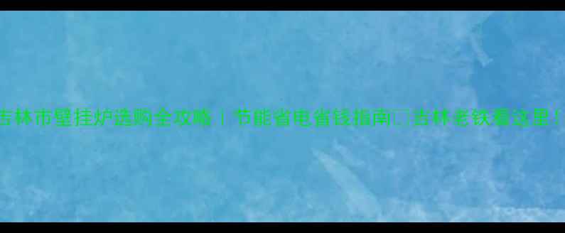 吉林市壁挂炉选购全攻略节能省电省钱指南吉林老铁看这里