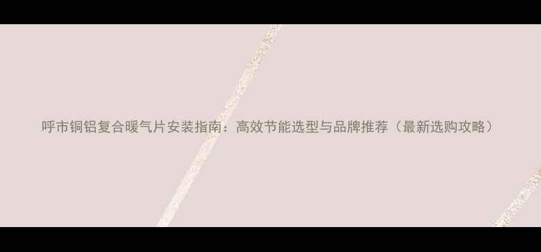 图片 呼市铜铝复合暖气片安装指南：高效节能选型与品牌推荐（最新选购攻略）
