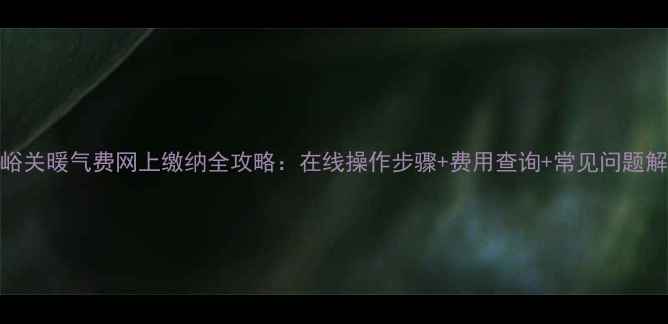 图片 嘉峪关暖气费网上缴纳全攻略：在线操作步骤+费用查询+常见问题解答