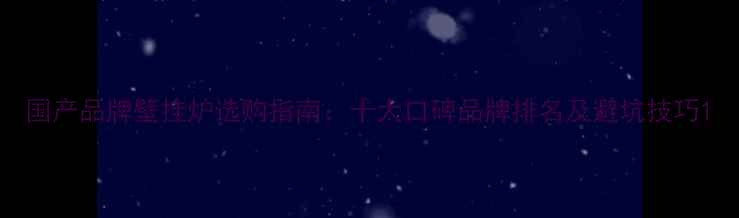 图片 国产品牌壁挂炉选购指南：十大口碑品牌排名及避坑技巧1