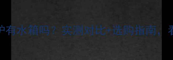 图片 国外壁挂炉有水箱吗？实测对比+选购指南，看完秒懂！
