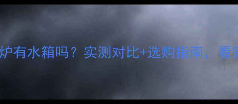 图片 国外壁挂炉有水箱吗？实测对比+选购指南，看完秒懂！1