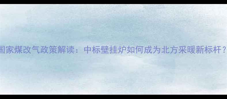 国家煤改气政策解读中标壁挂炉如何成为北方采暖新标杆