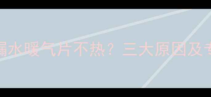 图片 土暖气频繁漏水暖气片不热？三大原因及专业维修指南