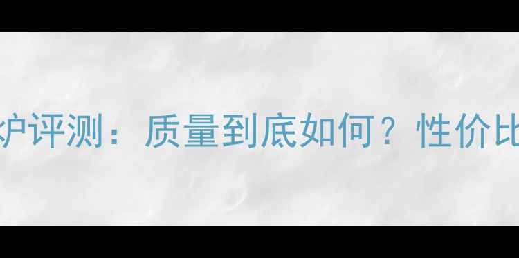 圣都阳光壁挂炉评测质量到底如何性价比到底值不值