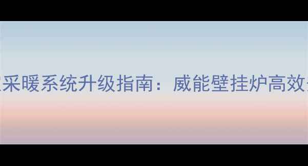 地下室采暖系统升级指南威能壁挂炉高效安装全