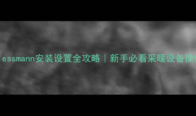 图片 地暖Viessmann安装设置全攻略｜新手必看采暖设备操作指南