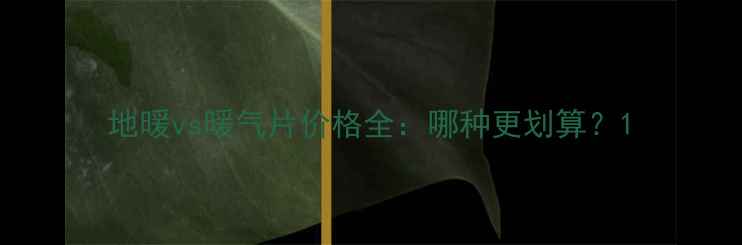 地暖vs暖气片价格全哪种更划算