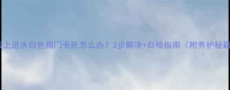 地暖上进水白色阀门卡死怎么办3步解决自检指南附养护秘籍