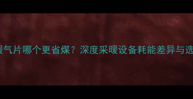 图片 地暖与暖气片哪个更省煤？深度采暖设备耗能差异与选购指南1