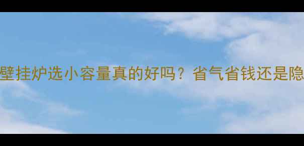 地暖专用壁挂炉选小容量真的好吗省气省钱还是隐患重重