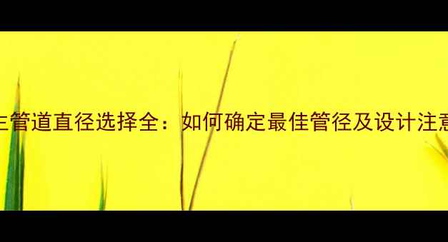 图片 地暖主管道直径选择全：如何确定最佳管径及设计注意事项