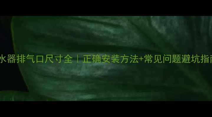 地暖分水器排气口尺寸全正确安装方法常见问题避坑指南