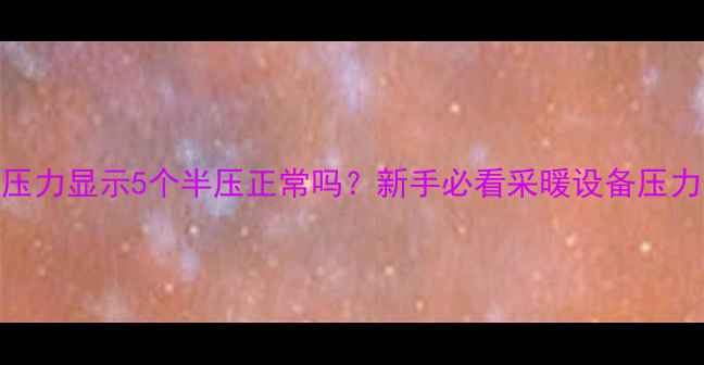 图片 地暖压力显示5个半压正常吗？新手必看采暖设备压力值全