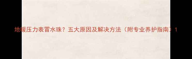 图片 地暖压力表冒水珠？五大原因及解决方法（附专业养护指南）1
