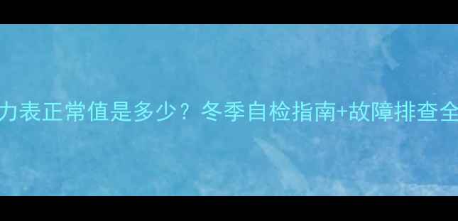 图片 地暖压力表正常值是多少？冬季自检指南+故障排查全攻略！