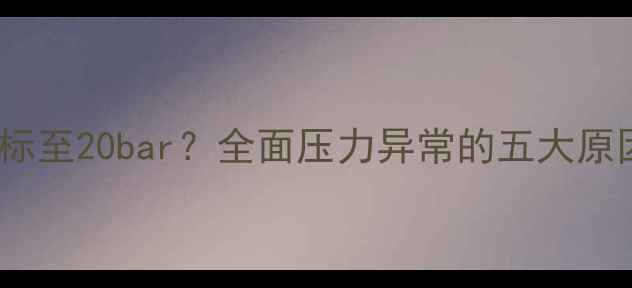 图片 地暖压力表读数超标至20bar？全面压力异常的五大原因及专业处理方案1