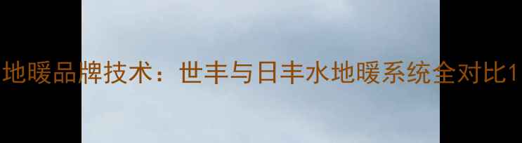 地暖品牌技术世丰与日丰水地暖系统全对比