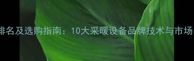 图片 地暖品牌排名及选购指南：10大采暖设备品牌技术与市场口碑测评2