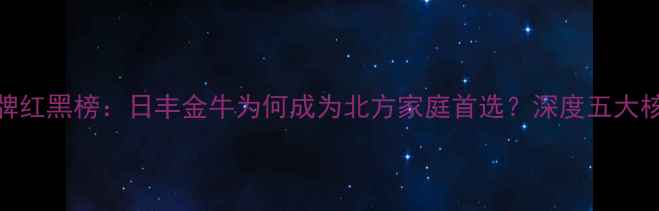 地暖品牌红黑榜日丰金牛为何成为北方家庭首选深度五大核心优势