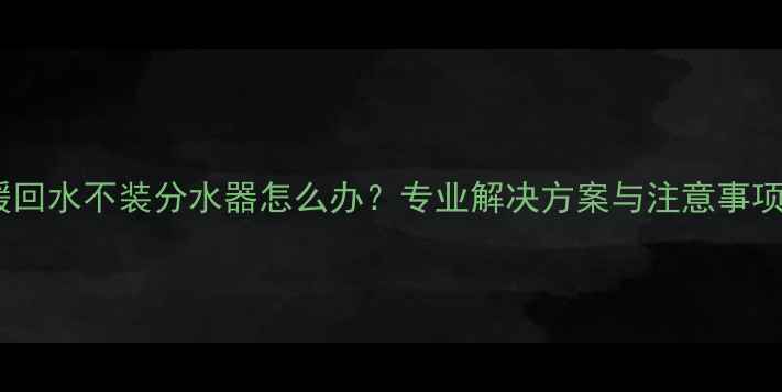 图片 地暖回水不装分水器怎么办？专业解决方案与注意事项全2