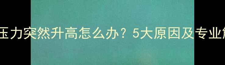 地暖回水压力突然升高怎么办5大原因及专业解决指南