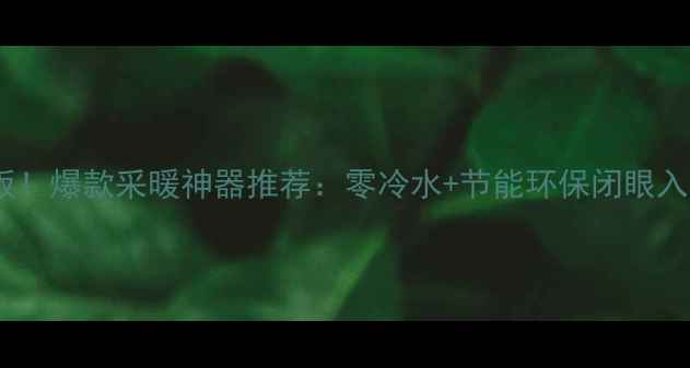 图片 地暖壁挂炉天花板！爆款采暖神器推荐：零冷水+节能环保闭眼入，省心省电指南2